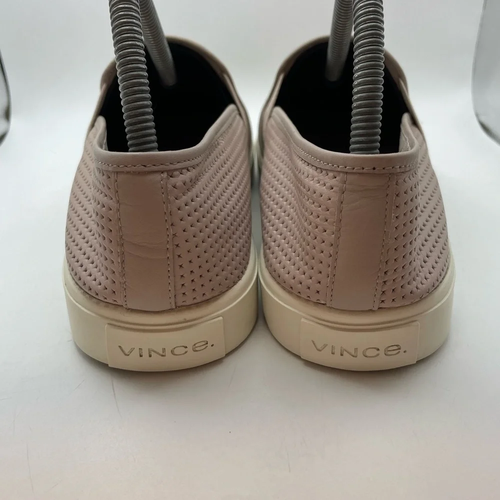 Vince pink leather perforated loafers size 8